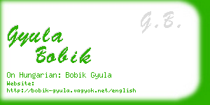 gyula bobik business card